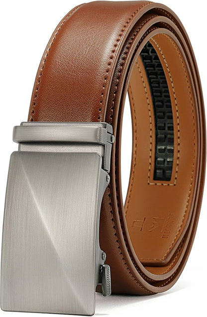MILORDE Men's Leather Ratchet Belt - 35mm - Customizable Fit