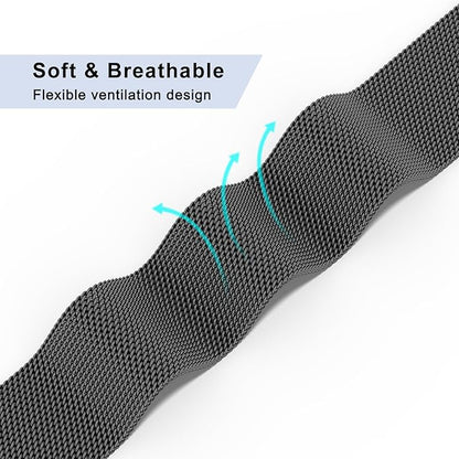 Vanjua 18mm 19mm 20mm 22mm Watch Band Quick Release Replacement Wristbands, Stainless Steel Metal Mesh Loop Adjustable Magnetic Replacement Straps Bands for Men Women