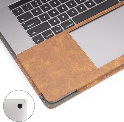 TYTX Laptop Case for MacBook Pro 16 Inch Leather Case 2021-2026 M5 A3428 A3429 M4 A3403 A3186 M3 A2991 M2 A2780 M1 A2485 Protective Folio Book Cover with Vents and Stand Function, Brown