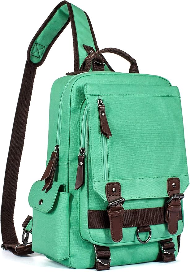 Leaper Retro Crossbody Bag Sling Bag Canvas Messenger Bag for Men Women Shoulder Bag Crossbody Handbags Satchel Travel Bag