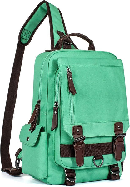 Leaper Retro Crossbody Bag Sling Bag Canvas Messenger Bag for Men Women Shoulder Bag Crossbody Handbags Satchel Travel Bag