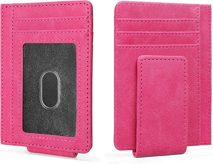 Magnetic Closure Slim Wallet for Men Leather RFID Blocking Minimalist Front Pocket Money Clip Wallet Credit Card Holder