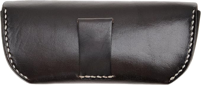 ZLYC Unisex Semi Hard Genuine Leather Eyeglass Case With Belt Loop for Prescription Eyeglasses & Standard Sized Sunglasses