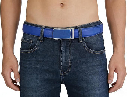 Lingli Men's Belt,Ratchet Dress Belt with Automatic Buckle Brown/Black-Trim to Fit-35mm wide