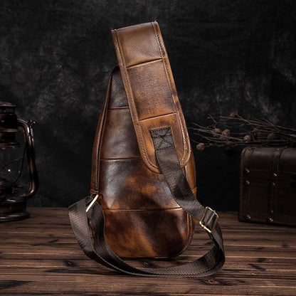 Le'aokuu Men Fashion Casual Tea Designer Travel Hiking Crossbody Chest Sling Bag Rig One Shoulder Strap Bag Men Leather 8015 | Fashion, Casual, Tea, Designer, Travel, Hiking