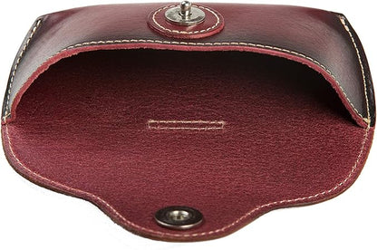 ZLYC Unisex Semi Hard Genuine Leather Eyeglass Case With Belt Loop for Prescription Eyeglasses & Standard Sized Sunglasses