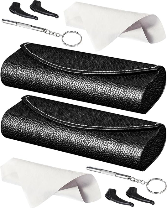 RayLove Ultimate Glasses Case Kit, Hard Shell Sunglasses and Eyeglass Case with Cleaning Cloth, Screwdriver, Ear Hooks