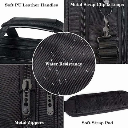 Ytonet Laptop Briefcases for Men, 17 Inch Expandable Briefcase Computer Bags for Laptop for Men, Water Resistant Multi Compartments Men's Work Bag with Luggage Strap for Bussiness Travel, Black