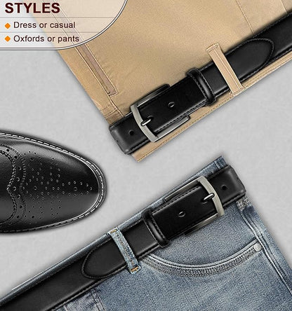 KEMISANT Men Belt-Genuine Leather Belt for Men Dress Casual Golf Jeans 1 3/8"