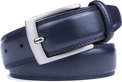 MILORDE Men's Genuine Leather Dress Belt, Handmade, 100% Cow Leather, Fashion & Classic Designs for Work Business and Casual