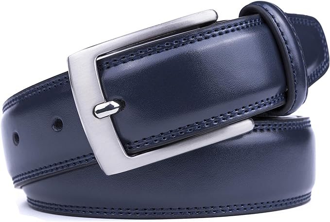 MILORDE Men's Genuine Leather Dress Belt, Handmade, 100% Cow Leather, Fashion & Classic Designs for Work Business and Casual