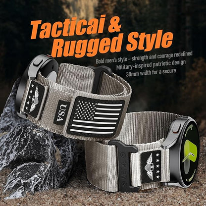 22mm Band Compatible with Samsung Galaxy Watch 3 Band 45mm/Galaxy Watch 46mm/Gear S3 Frontier/Classic for Men,Rugged Fabric Nylon Strap for Garmin Venu 3 2/Vivoactive 4/Forerunner 265/255,S