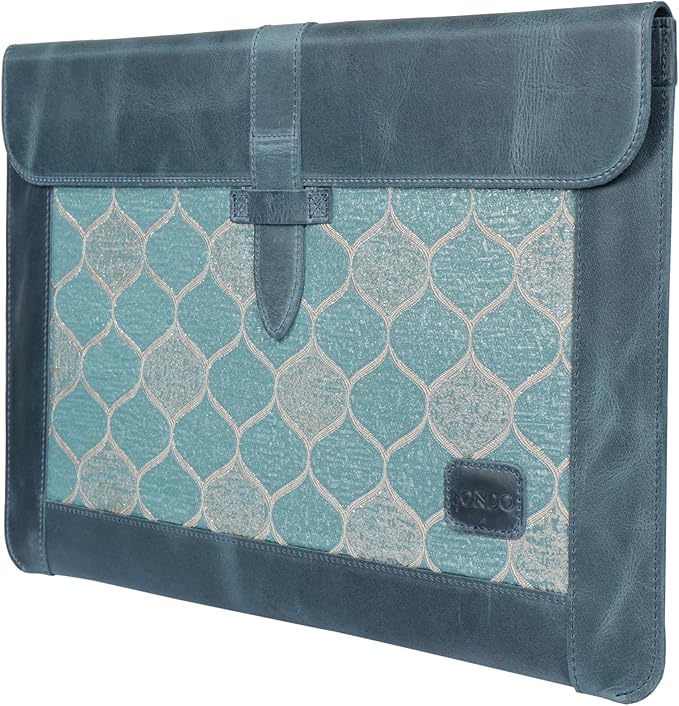 LONDO Leder Hülle Kompatibel mit MacBook Pro 14 & Air 13-13.3 Zoll (M5, M4, M3, M2, M1, Pro, Max) & iPad Pro 12.9, Premium Vollleder Laptop Tasche, Blue Modelle 2020 bis 2026