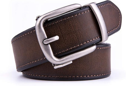 Fabio Valenti Men's Genuine Leather Ratchet Dress Belt with Automatic Buckle, Adjustiable Sizes, Handmade, All leather Strap