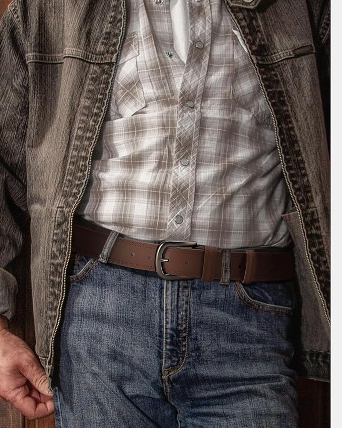 CHAOREN Full Grain Leather Belt for Men, Work Belts for Men Heavy Duty, Daily Wear for Jeans Pants