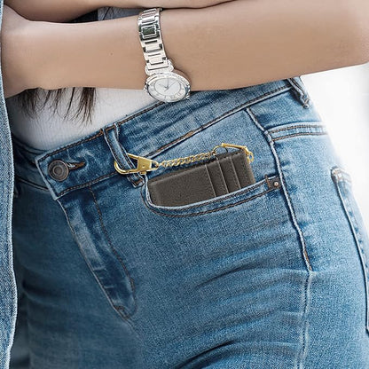 SEAVILIA Card Holder Keychain Wallet for Women with ID Window RFID Coin Purse Bee Gifts Slim Minimalist Small Wallet