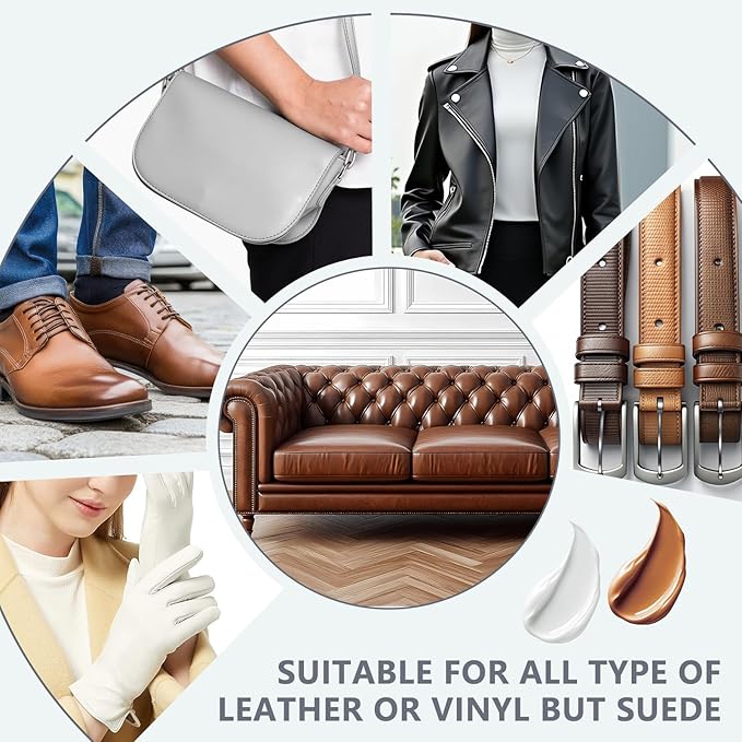 Leather Recoloring Balm with 100ml Mink Oil Conditioner | Dark Brown Repair Kit, Dye & Color Restorer for Furniture, Sofa Car Seats, Bags | Restore Faded & Scratched Surfaces