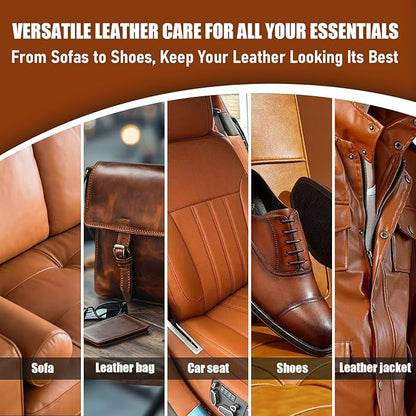 Leather Cleaner and Conditioner Kit – 2×16oz | Leather Cleaner for Car Seats, Furniture, Couches, Shoes & Boots | pH-Balanced, Non-Greasy, Restores & Protects All Leather