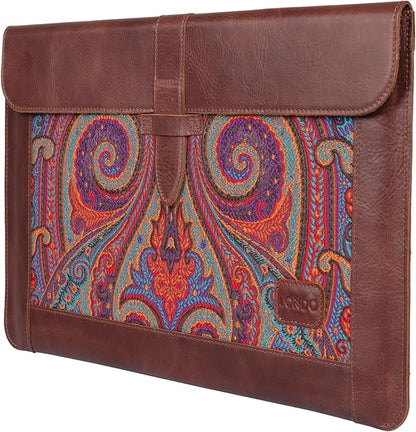 LONDO Lederhülle Kompatibel mit MacBook Pro 16 & MacBook Pro 15 Zoll (M5, M4, M3, M2, M1, Pro, Max), Premium Top-Grain Echtleder Laptoptasche, Brown Modelle 2020 bis 2026