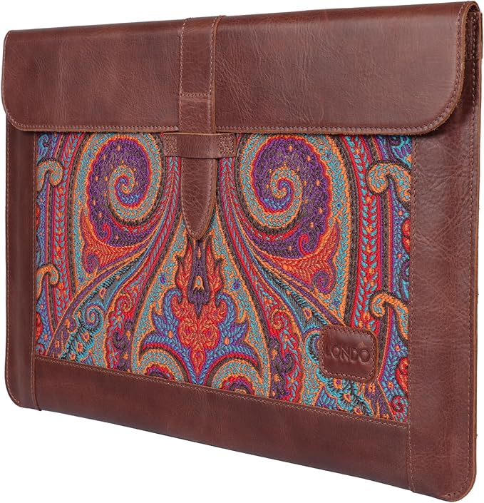 LONDO Leder Hülle Kompatibel mit MacBook Pro 14 & Air 13-13.3 Zoll (M5, M4, M3, M2, M1, Pro, Max) & iPad Pro 12.9, Premium Vollleder Laptop Tasche, Brown Modelle 2020 bis 2026