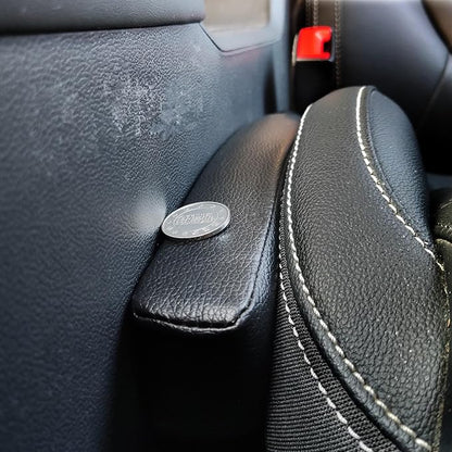 Leather Car Seat Gap Filler, 2 Pack No-Drop Seat Guard Universal Gap Stopper/Catcher to Fill The Gap Between Seat and Console Black Car Crevice Blocker Space Pad