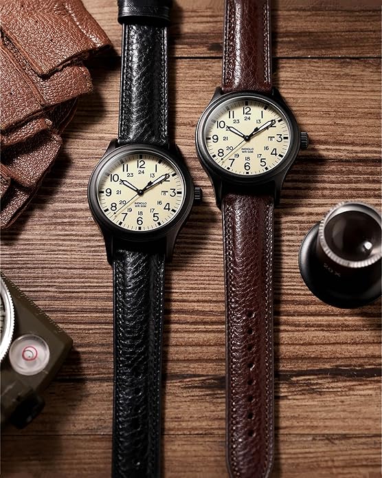 Getalia Italian leather Watch Band Tuscany Natural Vegetable-Tanned Full Grain Leather,14mm 16mm 18mm 19mm 20mm 21mm 22mm Quick Release Replacement Watch Straps for Men and Women Thick and Soft