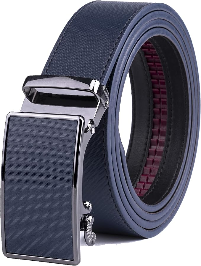 Fabio Valenti Mens Belt,Ratchet Belt Dress with 1 3/8" Genuine Leather with Easier Adjustable Buckle, Trim to Fit