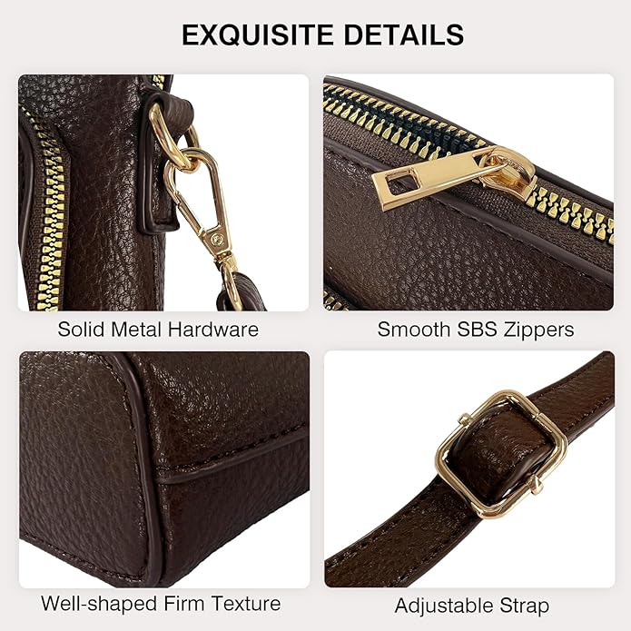 Marvolia Crossbody Bag for Women - PU Leather Shoulder Bag Trendy Small Crossbody Purse Bag for Travel Work Party