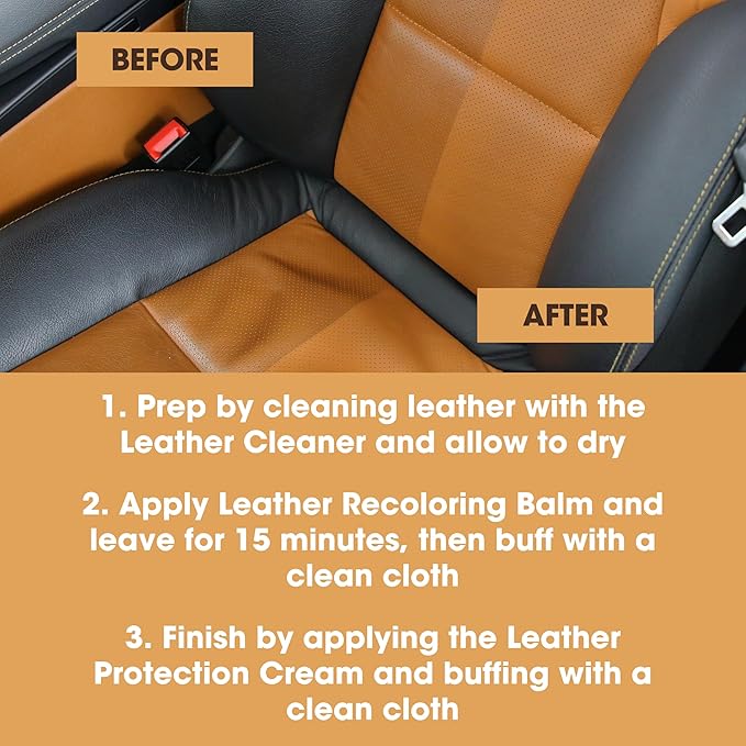 Furniture Clinic Leather Complete Restoration Kit | with Leather Recoloring Balm, Cleaner, 2-in-1 Protection Cream & Conditioner, Sponge, and Cloth | Repair Kit for Furniture (Bordeaux)