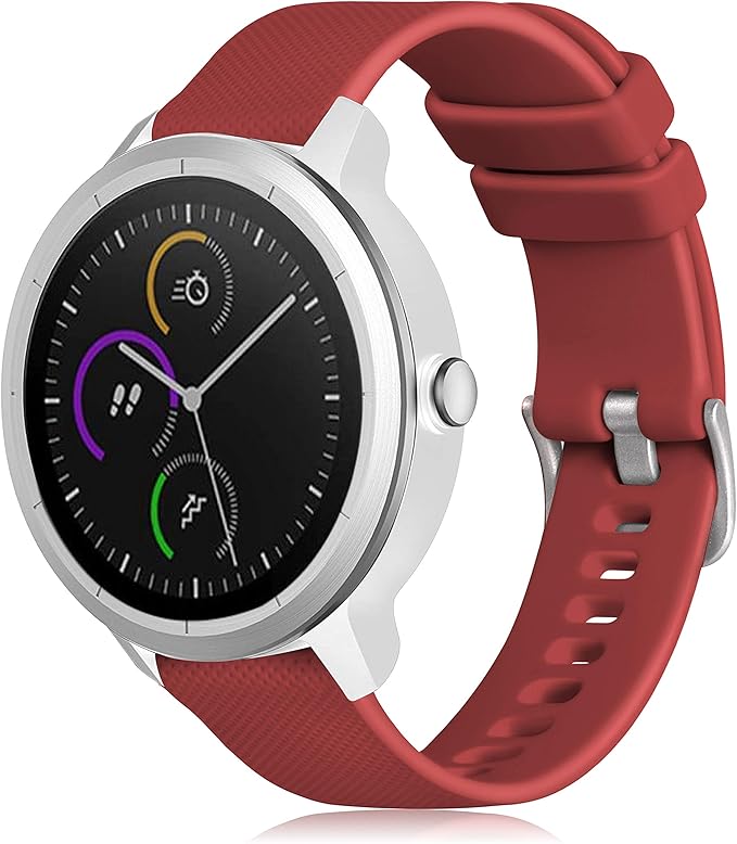 GEAK Compatible with Garmin Vivoactive 5/Vivoactive 3 Music Watch Band,20mm Silicone Band for Galaxy Active 2 40mm 44mm Bands/Samsung Gear Sport/Galaxy Watch Band 42mm Smartwatch Women Men Red