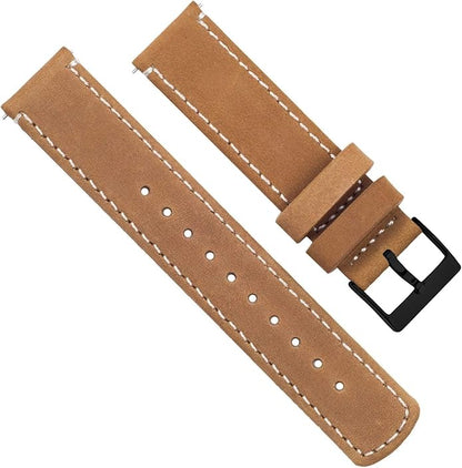 BARTON WATCH BANDS - Top Grain Leather Watch Bands Compatible with Apple Watch Models - 1, 2, 3, 4, 5, 6, 7, 8, 9, 10, SE, Ultra & Ultra 2