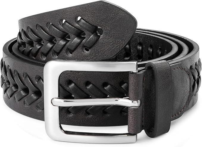MILORDE Leather Braided Belts for Men, Handmade, Causal Woven Leather Jeans daily wear