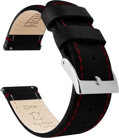 BARTON WATCH BANDS - Top Grain Leather Watch Bands Compatible with Apple Watch Models - 1, 2, 3, 4, 5, 6, 7, 8, 9, 10, SE, Ultra & Ultra 2