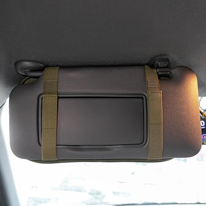 EXCELLENT ELITE SPANKER Car Sun Visor Organizer Auto Interior Accessories Visor Storage Pouch Holder for Car, SUV, Truck with Multi-Pocket(Ranger Green)