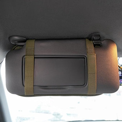 EXCELLENT ELITE SPANKER Car Sun Visor Organizer Auto Interior Accessories Visor Storage Pouch Holder for Car, SUV, Truck with Multi-Pocket(Ranger Green)