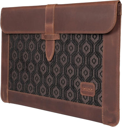 LONDO Leather Sleeve Compatible with MacBook Pro 14 & Air 13-13.3 Inch (M5, M4, M3, M2, M1, Pro, Max) & iPad Pro 12.9, Premium Top Grain Leather Laptop Bag, Cinnamon 2020 to 2026 Models