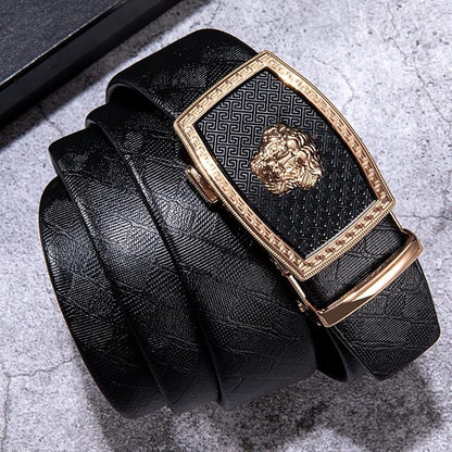Barry.Wang Mens Belts Leather Ratchet Automatic Buckle Slide Click 1 3/8" Designer Dress Fashion Classic Casual Work Business