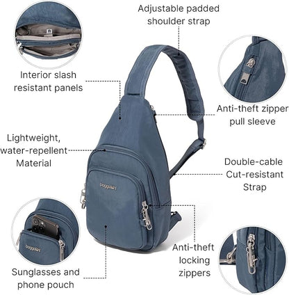 Baggallini womens Securtex Anti-theft Daytripper Sling