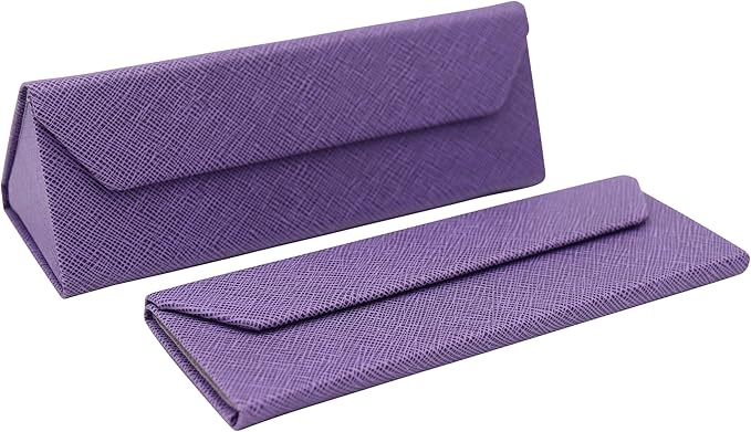 Real Sic Glasses Case for Men and Women - Magnetic Folding Hard Shell Sunglass Holder - Inspired by Solid Color