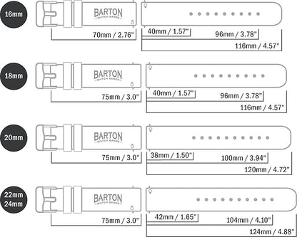BARTON WATCH BANDS - Top Grain Leather Watch Bands Compatible with Apple Watch Models - 1, 2, 3, 4, 5, 6, 7, 8, 9, 10, SE, Ultra & Ultra 2