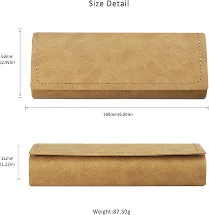LifeArt Eyeglass Case Hard Shell, Portable Sunglass Case for Women and Men, fashionable PU Leather Eyeglass Case, Lightweight