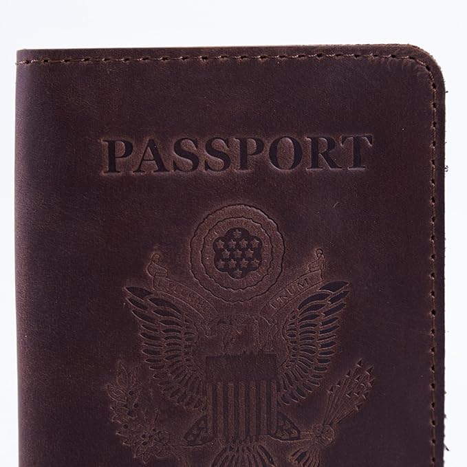 INCARNE US Leather Passport Holder for Travel - Passport Case - Passport Wallet for Men - Passport Cover for Women Sleeve Protector - Travel Essentials Vacation Luggage Travel Gifts - Vintage Brown
