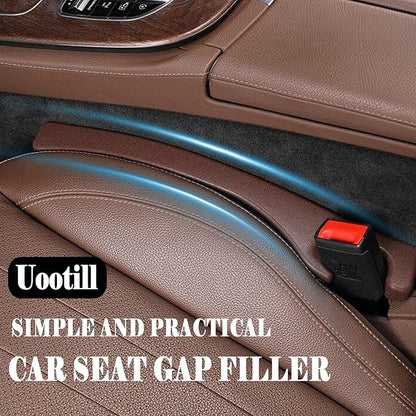 2 Pack Car Seat Gap Filler, No Drop Seat Guard, No More Lost Items, Prevents Drops & Clutter–Universal Fit Seat Gap Plug for Cars, SUVs & Trucks (Brown 2Pcs)