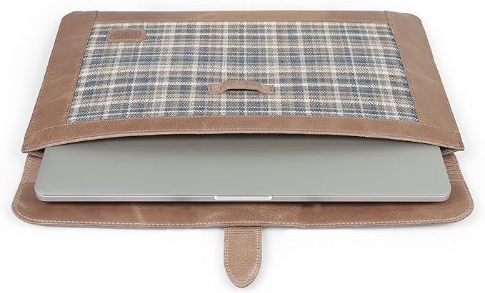 LONDO Leather Sleeve Compatible with MacBook Pro 14 & Air 13-13.3 Inch (M5, M4, M3, M2, M1, Pro, Max) & iPad Pro 12.9, Premium Top Grain Leather Laptop Bag, Mink 2020 to 2026 Models