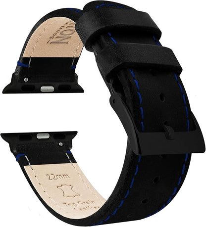 BARTON WATCH BANDS - Top Grain Leather Watch Bands Compatible with Apple Watch Models - 1, 2, 3, 4, 5, 6, 7, 8, 9, 10, SE, Ultra & Ultra 2