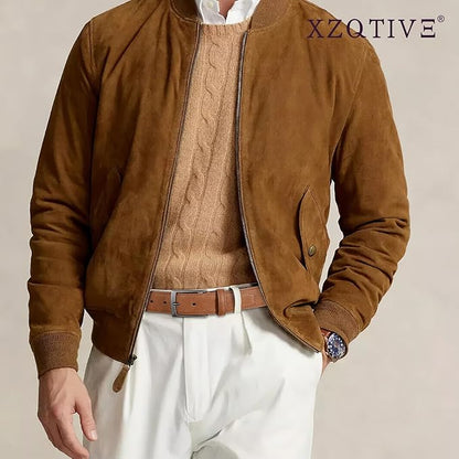 XZQTIVE Mens Suede Belt - 1 3/8" Genuine Leather Dress Belt for Jeans Dress Handmade Classic Every Day Belt