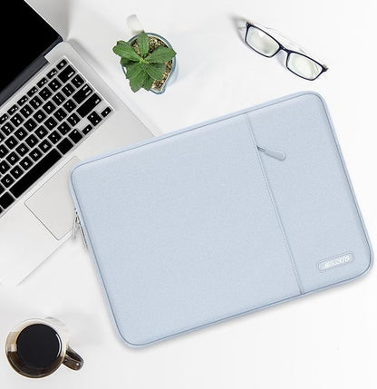 MOSISO Laptop Case 13 inch, Laptop Sleeve Compatible with MacBook Neo/Air/Pro 13 inch with A18/M5/M4/M3/M2/M1 Chip 2026-2016, Polyester Vertical Computer Sleeve Bag with Pocket, Baby Blue