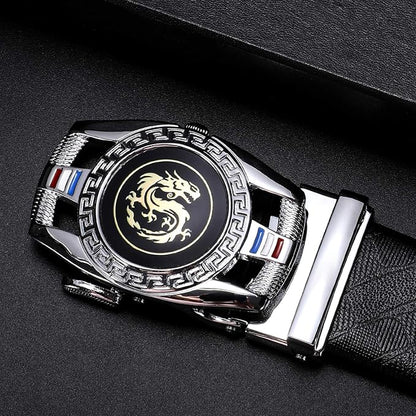 Barry.Wang Mens Belts Leather Ratchet Automatic Buckle Slide Click 1 3/8" Designer Dress Fashion Classic Casual Work Business