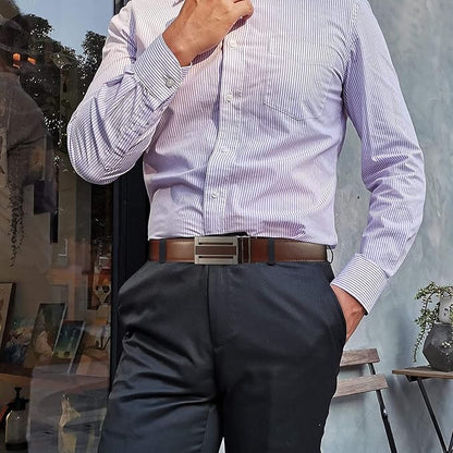 Men's Belt, Leather Ratchet Belt For Men's Dress 3.0cm,1 1/8" Size Adjusted Automatic Buckle