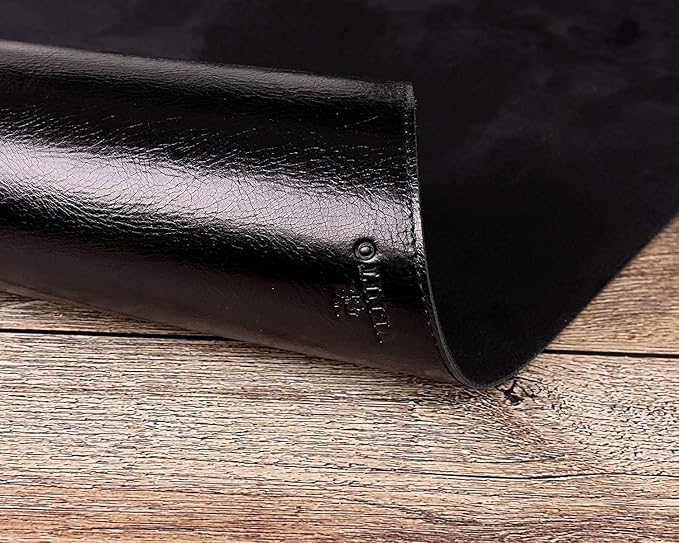 Venito Premium Leather Desk Mat (31.5 X 14.6 inch) - Medium Mouse Mat for Home Office Accessories (Rustic Black)